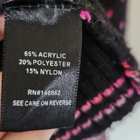 TORRID | Cardigan V-Neck Button Front Sweater Hearts Black Pink Sz 2X - Picture 7 of 7